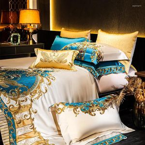 Комплекты постельного белья в китайском стиле, 160 ниток, золотой пододеяльник, комплект высокой точности, парча, хлопок, роскошная вышивка, свадебное кружево