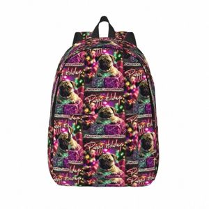 pug mutlu tatiller sırt çantası neşeli Noel hediyesi trekking backpacks kadınlar erkekler rahat okul çantaları yüksek kaliteli büyük sırt çantası q5kp#