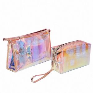 FI PVC Transparent Women Make Up Case Laser Beauty Organizer Mini Jelly Bag для женской косметической сумки y643#