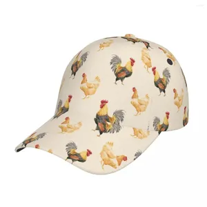 Top Caps Yaz 2024 Beyzbol Çiftliği Tavuklar Tavuk Horoz Kıyafet Unisex Style Trucker Hat Vintage Swear