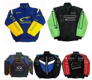 Jaqueta de corrida de Fórmula 1 F1, carro de inverno, logotipo bordado completo, roupas de algodão, venda no local