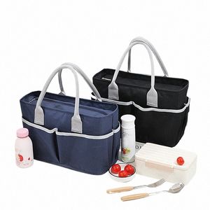 Женская портативная сумка для обеда, большая емкость, утолщенная сумка Bento из алюминиевой фольги, термоизоляция, водонепроницаемая школьная еда для хранения N0UK #