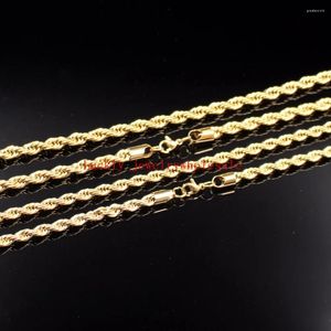 Ketten 5 teile / los Gold 4mm Twisted Rope Kette Halskette Edelstahl Herrenschmuck 18''-28''