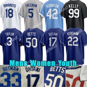 17 Shohei Ohtani Mookie Betts Jersey de beisebol Freddie Freeman Yoshinobu Yamamoto Dodgers James Outman Joe Kelly Tyler Glasnow Chris Taylor Dustin May Max Muncy