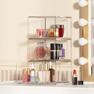 Depolama Kutuları Vanity Contain, Banyo Sayacı Dresser Dolapları için Kapasiteli İstiflenebilir Kozmetik Organizatör Çekmecesi Şeffaf