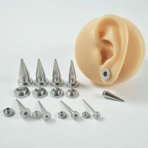 18pcs Ear alongamento Kit 12g-00g Plugs de orelha de parafuso de aço cirúrgico Túnnelas Tunnes Plugs Pastantes Expande ilhós