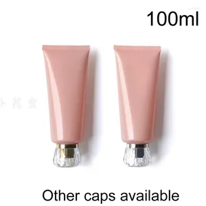 Бутылки для хранения Розовая пластиковая бутылочка 100 мл Пустой лосьон для тела Мягкий тюбик 100 г Косметический крем для лица Многоразовый упаковочный контейнер