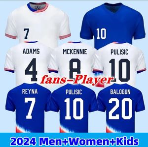 USAS futbol futbol formaları 2024 copa america uswnt kadın çocuk kiti usmnt 24/25 ev uzak futbol gömlekleri erkek oyuncu sürüm 2024 pulisic Smith Morgan Balogun 3xl 4xl