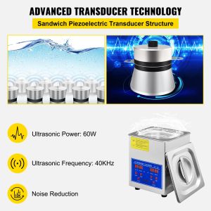 Vevor Ultrasonic Cleaner 1.3L 2L 3L 6L 10L 15L 22L 30L Lave-Dishes Портативная стиральная машина Diswasher UltraSound Home Appliances