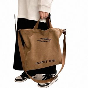 Японская парусиновая мужская и женская простая сумка через плечо W Холст толстая сумка Большая вместительная сумка для студентов-художников Сумка j8DA #