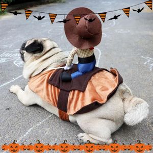 Одежда для собак, костюм на Хэллоуин для домашних животных, легко надеть, стильный забавный ковбойский костюм-трансформер для вечерние собак