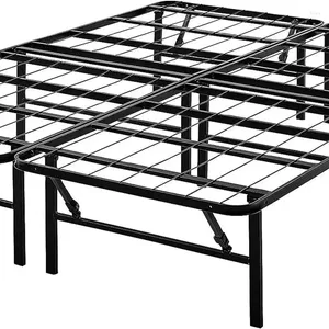 Комплекты постельных принадлежностей Каркасы кроватей Мебель для спальни рамы платформы 14-дюймовая высокая складная сталь