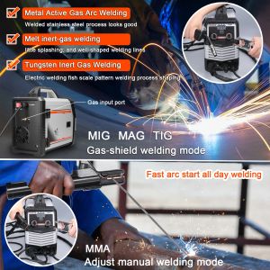Çok Fonksiyonlu 4in1 MIG MMA MAG TIG-160C İnverter Kaynakçıları Çok Amaçlı Taşınabilir Elektrik Kaynak Makinesi Akıllı Kaynakçılar