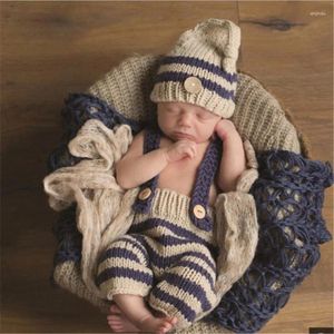 Kleidungssets Geborene Säuglingsbaby-Mädchen-Jungen-nette Häkelstrick-Kostüm-Po-Pographie-Prop-Hosen mit Hut-Outfit-Kleidung 0-3M