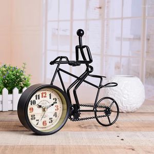 Orologi da tavolo Orologio da scrivania per bicicletta in metallo rustico, decorazione per la casa, ornamento, fascino, stile antico, ideale come regalo