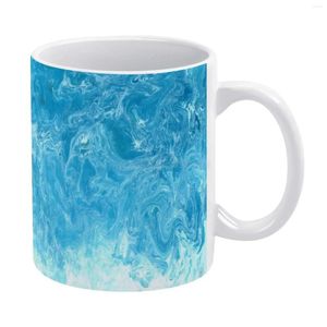Kupalar Okyanus Turkuaz Beyaz Kupa 11oz Seramik Çay Kupası Kahve Arkadaşları Doğum Günü Hediyesi Mavi Sıcak Güzel Soğuk Soğuk Tatil