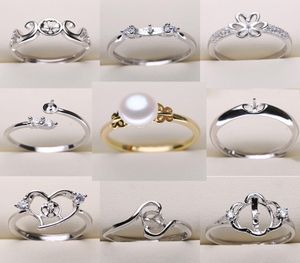 DIY Жемчужные настройки кольца настройки кольца настройки 9 стилей DIY кольца Регулируемый размер