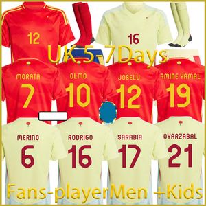 Euro 2024 Yeni İspanya Rodrigo Erkekler Çocuk Kiti Futbol Gömlek 24 25 Lamine Yamalpedrl Pino Merino Sergio M.Asensio Ferran İspanyollar Evden Fan Oyuncu Futbol Formaları
