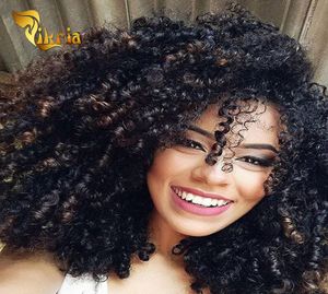 Zikria Remy Human Hair Weave Mongolian Kinky Curly Curly Front Human Wigs Индийский перуанский малазийский калри9885376