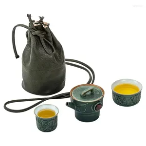 Чайные наборы в китайском стиле Travel Tea Set Set Outdoor Portable Cup One Pot Две чашки