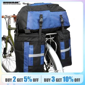 RhinoWalk Bike Pannier Bag 3 в 1 водонепроницаемый пакет с задним сиденьем большой емкостью багажную седловую сумку рюкзак с дождевой крышкой 240418