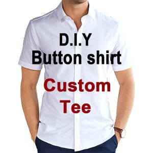 T-Shirts C 3D Baskı Erkekler/Kadın DIY Özel Tasarım Düğmesi Gömlek Hip Hop Hawaii Gömlek Fabrikası Toptancılar Tedarikçileri Damla Gönderen