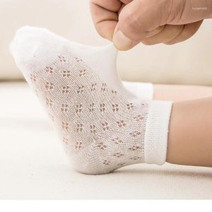 Kadın SOCKS 3PCS Pamuk Yumuşak Bebek Nefes Alabilir Yaz Bahar Örgü Çocuklar Toddler Çoraplar Erkek Kızlar Bebek Bebek kaymaz Kısa