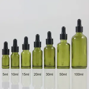 Depolama Şişeleri Çin Malzemeleri Zeytin Yeşil 50ml Yağ E Sıvı Makyaj Doldurulabilir Konteynerler Paket 50cc Cam Şişe Damlalı