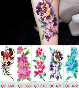 2110 cm Temporäre falsche Tattoos wasserdichte Tattoo -Aufkleber Körperkunstmalerei für Partydekoration usw. gemischt Blume Rose Pflaume Blosso6633998