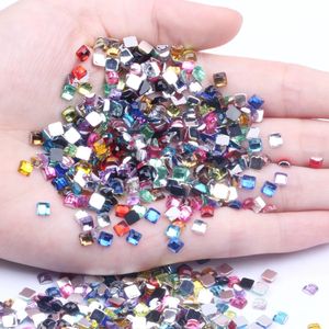 4mm 10000pcs Acryl -Strassquadratform Flatback Earth Facette viele Farbnägelzauber Kleid DIY Art Diamond Dekoration 240426