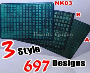 697 Дизайн A B NK03 NAIL ART Большая штамповка Штамп XXL Изображение Шаблон печати DIY3583457