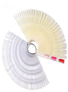 Bambu 50 PCS Tırnak cilası renkli plaka plastik fan şeklindeki diy jel tırnaklar renk kartı manikür araçları tırnak sanat ipuçları ekipman6205044