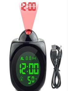 Schreibtisch Tischuhren Dekoruhr mit Lampe Digital Voice Talks -Funktion LED Wanddecke Projektion Alarm SN8047370