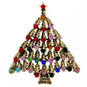 Broschen Cindy Xiang Strass Vintage Christmas Tree Brosche Mode Winterfestival Pin Design Hochwertiges Orament