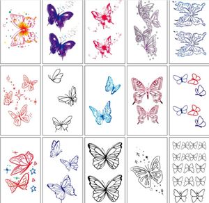 Временные татуировки цветочная бабочка поддельные татуировки.