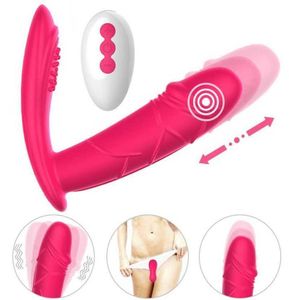 Носимый вибратор Wireless Wireless Demote Automatic Throut Dildo Vibrator Gspot Clitoris стимулирует игрушку для взрослых для женщины Q06026665386