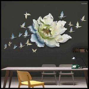 Dekoratif Figürinler 3D Stereo Duvar Asma Reçine Çiçek Kelebek Ev Dekorasyon El Sanatları Restoran El Süslemesi Oturma Odası Çörek Dekor