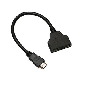 HDMI uyumlu ayırıcı bağdaştırıcı dönüştürücü Erkek to dişi HDMI uyumlu 1 ila 2 bölünmüş çift sinyal adaptörü Dönüştürme kablosu