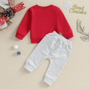 Giyim Setleri Toddler Bebek Kız Çocuk Noel Terozit Mektubu Uzun Kollu Sweatshirt Sold Sweatpants Modaya Güz Sonbahar Kış Kıyafetleri