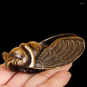 Kolye küpeleri Set Saf Bakır Katı Pirinç Cicadas Kağıt Ağırlıklar ve Etkileyici gidon Bronz Artefaktlar El Sanatları Hediyeleri