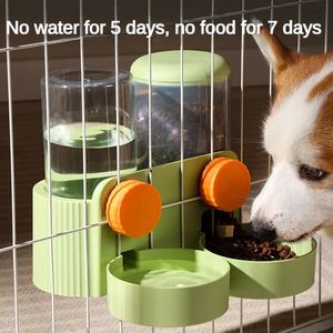 Pet Food Water Dispenser Oto Yerçekimi Besleyici ve Waterer Set Cage Cat Bowl Köpek Besleme İstasyonu Köpek Yavru Kedi 240429