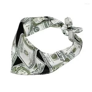 Saç klipleri unisex pamuk hip hop bandana başlık dolar para baskılı grup baş sqaure eşarp boyun sarma maskesi bilek
