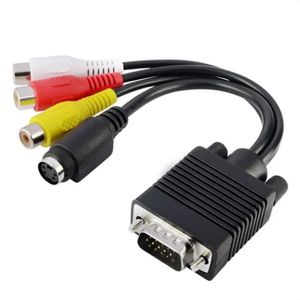 VGA SVGA-S-VIDEO 3 RCA AV VGA Video TV OUT S-Video AV Adaptör Dönüştürücü PC Bilgisayar Dizüstü