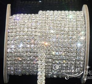 Düğün Mücevherleri 2 SS16 Temiz Kristal Rhinestone Trimler Yakın Zincir Gümüş 10 Yard4852105