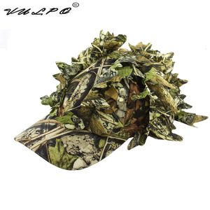 Açık taktik askeri kamuflaj kapağı ile biyonik yaprağı kamuflaj av şapkası keskin nişancı gizli orman şapkası 240423
