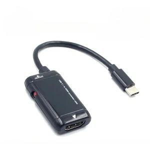 Android telefon tableti için C Tipi-HDMI uyumlu adaptör USB 3.1 USB C Erkek-HDMI Uyumlu Kadın Dönüştürücü Kablosu