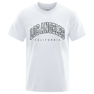 Los Angeles Amerika Birleşik Devletleri Çifte Çıkar Erkek Kadın Tshirts Yaz Büyük Boy Gevşek Üstler Nefes Alabilir Pamuk Kıyafetleri Tişört Tişört 240425