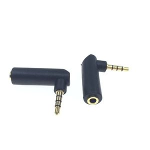 1pcs Sağ açılı kriko 3.5mm dişi ila 2.5mm 4 kutuplar stereo erkek fiş kulaklık adaptörü DIY altın kaplama konnektör