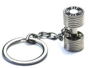 Güçlü Adam Dumbbell Keychain Fitness Vücut geliştirme Halter Anahtar Zincirler Cüzdan Keys Yüzük Güçlü Adam Dumbbell Anahtar Kez KeyCh9814232
