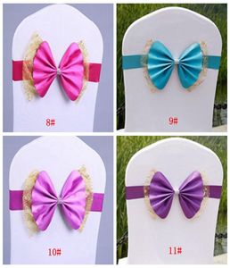 Cover de cadeira de casamento Bowknot Sashes Elastic Spandex Bow Chair Band With Buckle for Weddings Banquet Party Decoration Acessórios DB5034196